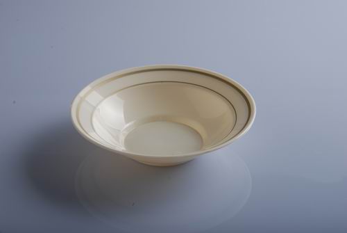 Round 12 oz bowl with gold rim