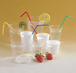 PP cups clear, white and colors