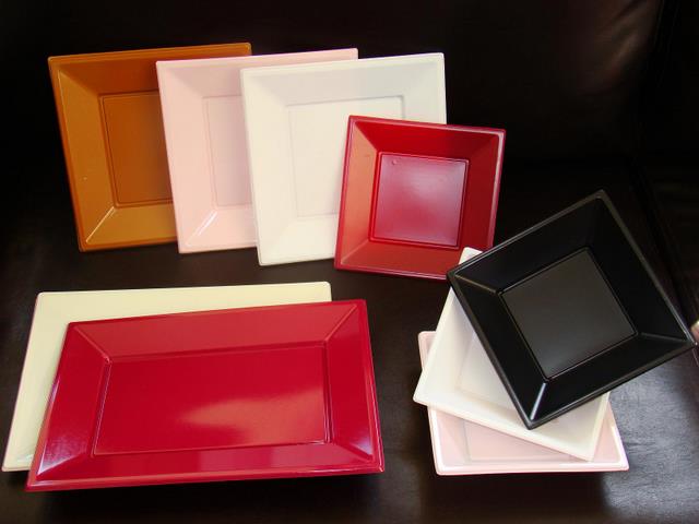Square plates, bowls and Rectangular tray