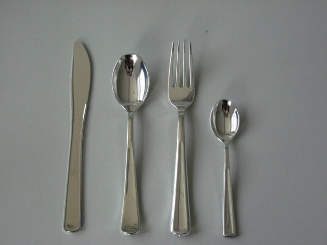 Bright silver cutlery 